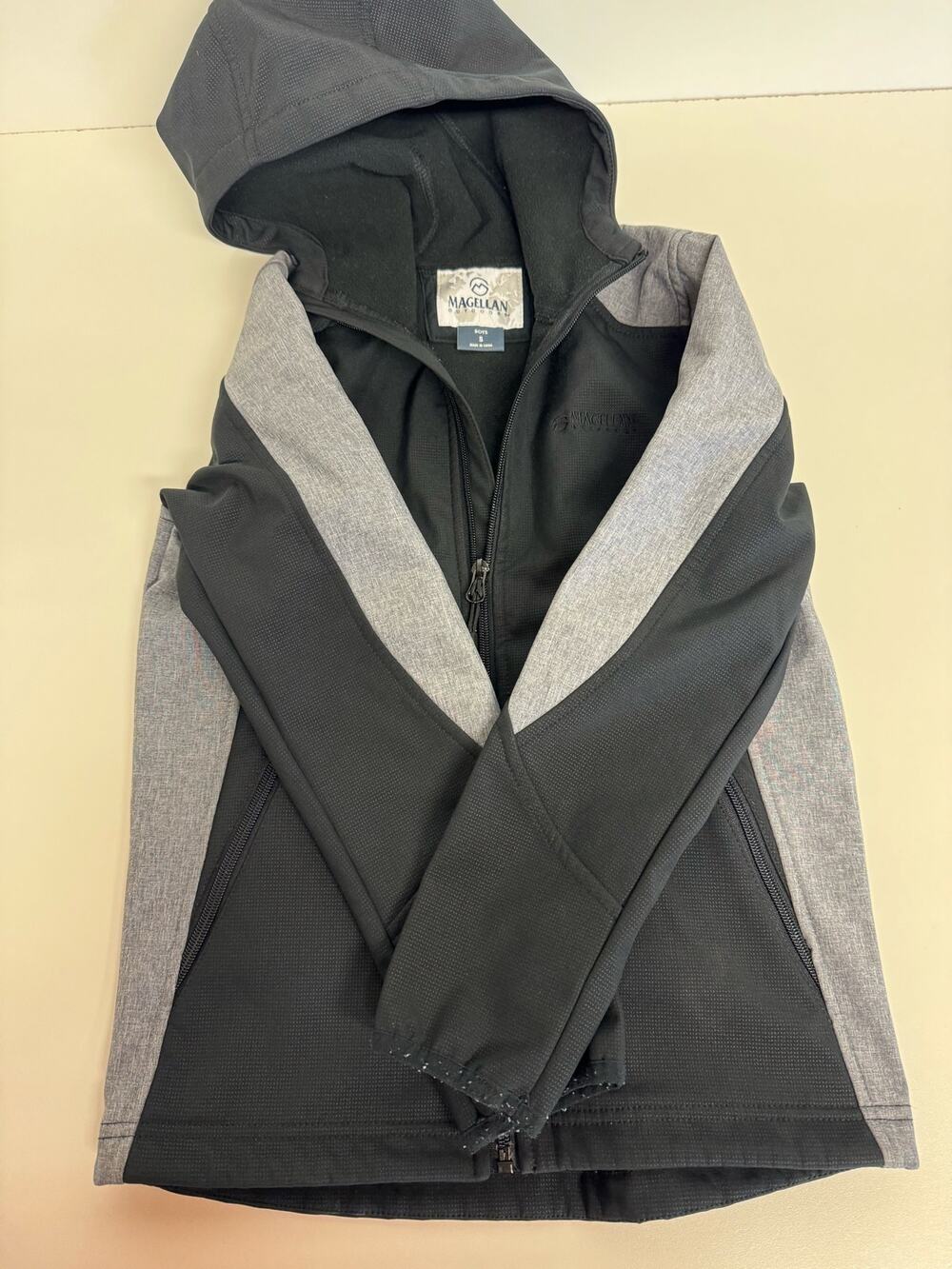 Magellan Boys Water Repellent Jacket Color Black /Gray Small